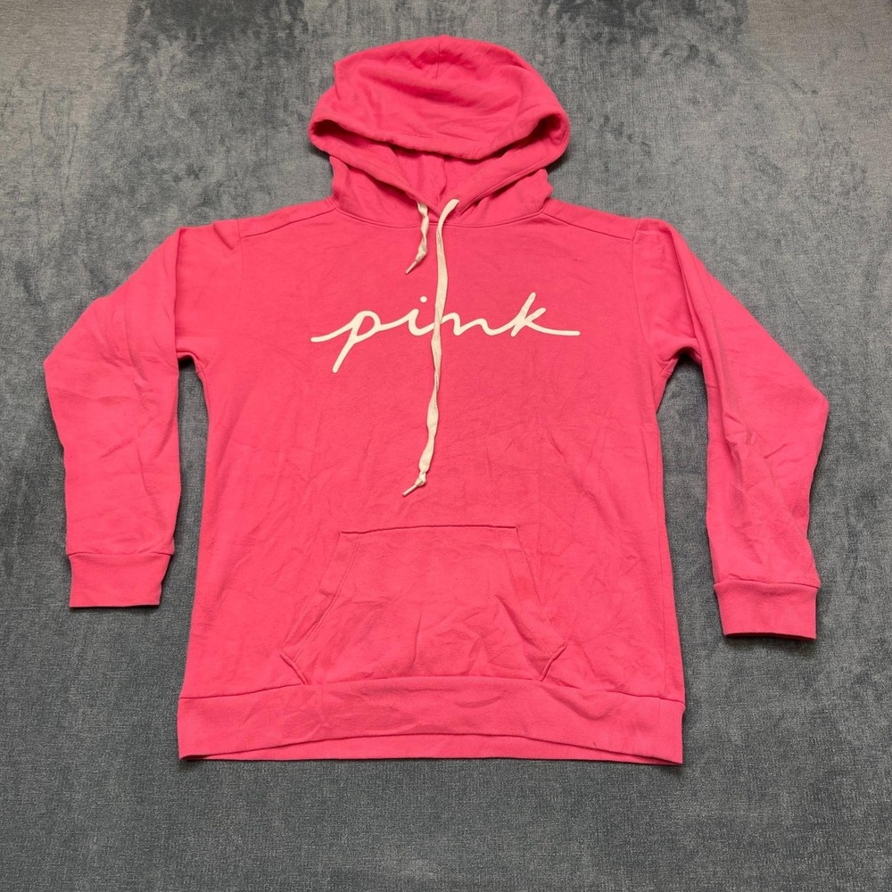 Pink Victoria's Secret Hoodie Womens XS Pink Logo Fleece Lined Everyday Wear